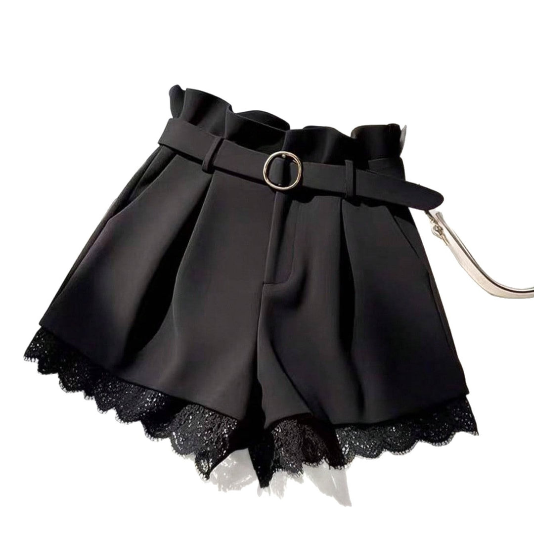 Damen Modische Shorts mit Spitzenbesatz Drune