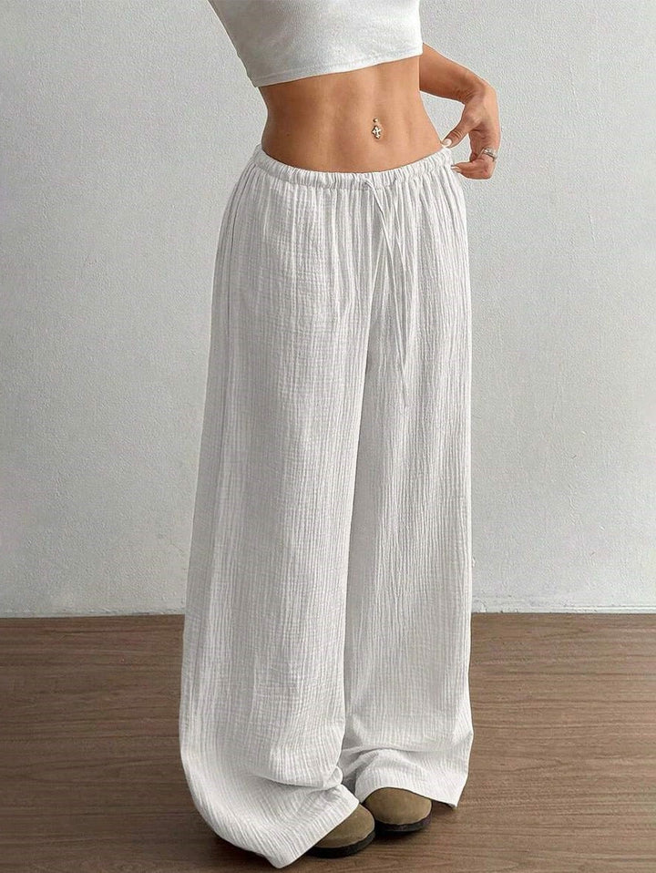 Damen Weite Sommerhose mit elastischem Bund und lockerem Schnitt Drune