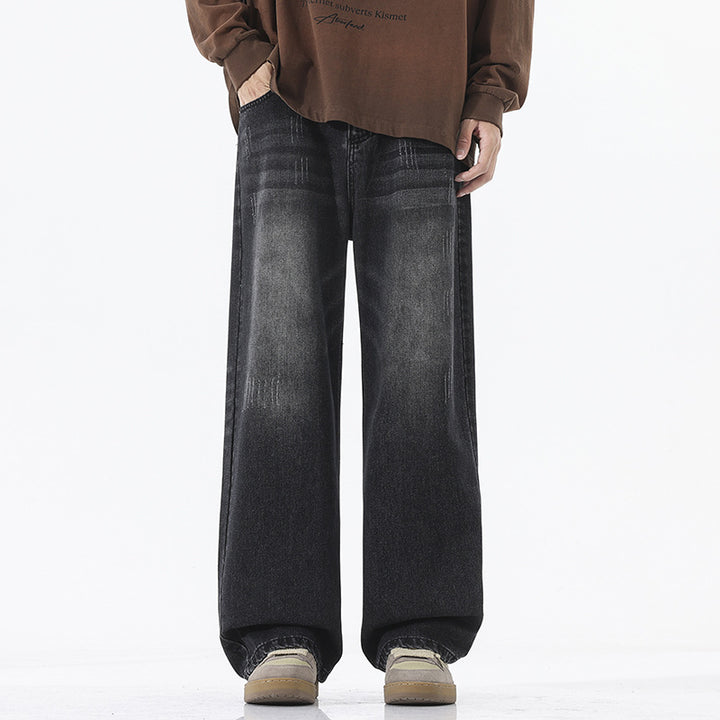Herren Extraweite Baggy-Jeans mit extra langer Saumkante und dezenter Repair-Optik Drune