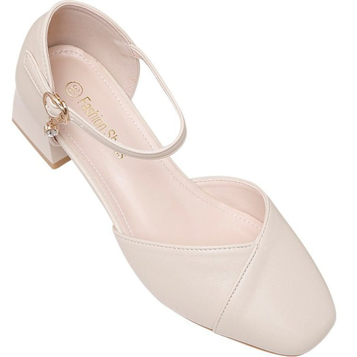 Damen elegante Slingback-Pumps mit modischem Riemen und komfortablem Blockabsatz Drune