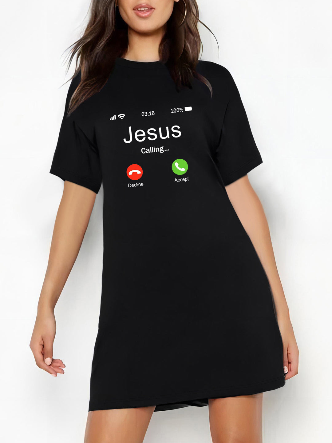 Damen Oversized T-Shirt mit inspirierendem Schriftzug und auffälligem Grafikdesign Drune