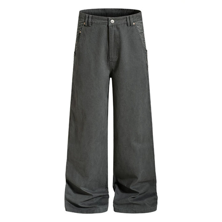 Damen Weite High‑Waist Culotte-Jeans im Palazzoschnitt mit kontrastierten Eingrifftaschen Drune