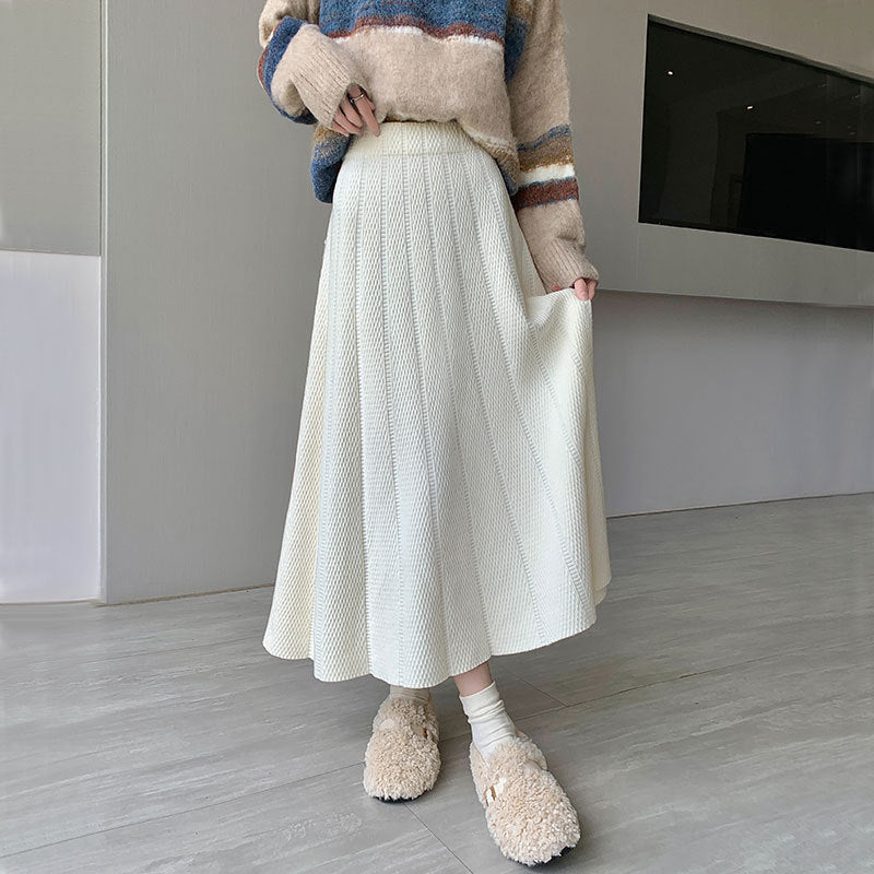 Damen Weit geschnittener Strickrock Drune