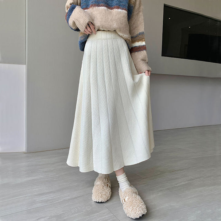 Damen Weit geschnittener Strickrock Drune