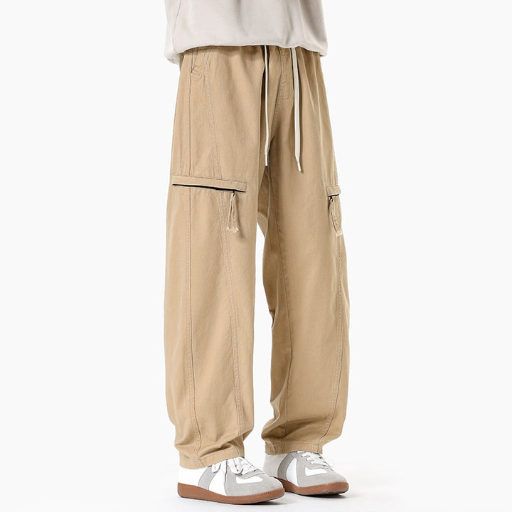 Herren Weite Cargo-Jogginghose im Baggy‑Schnitt mit Kordelbund & Mehrfachtaschen Drune