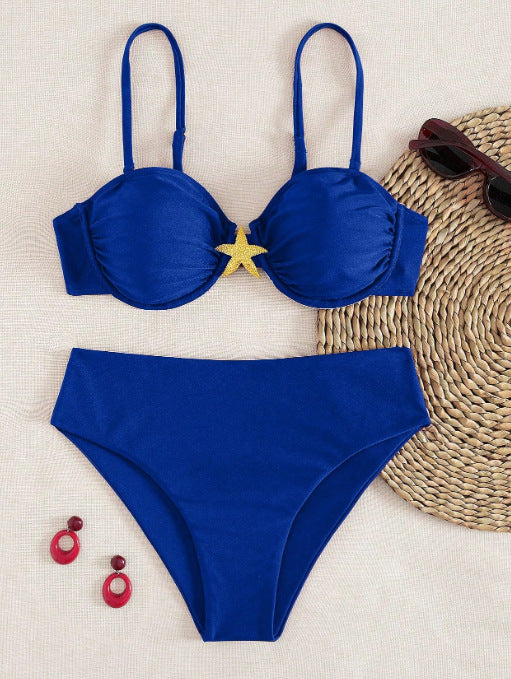 Damen Balconette-Bikini mit dekorativen Sternen Drune