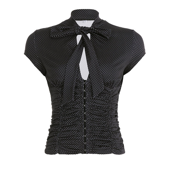 Damen Elegantes Rüschenshirt mit schickem Bindeband Drune
