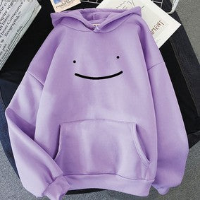 Unisex nan oversized Kapuzenpullover mit minimalistischem Frontprint und Kängurutasche Drune