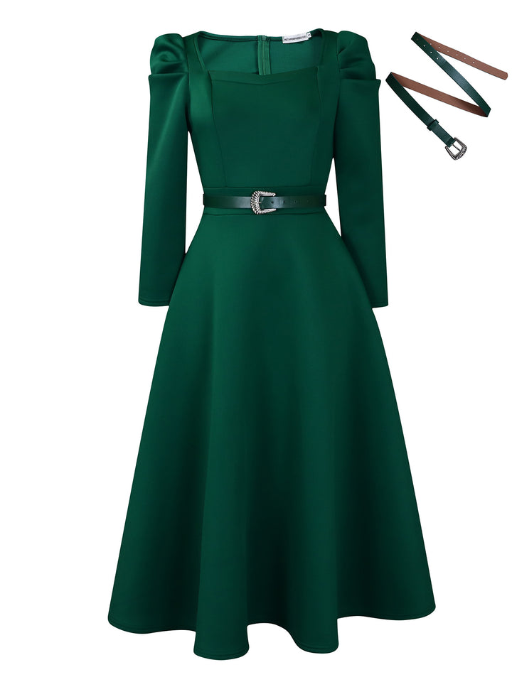 Damen Maxikleid mit elegantem Square-Ausschnitt und strukturierter Taillierung Drune