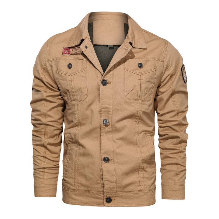 Herren Field-Blouson aus robustem Canvas mit sichtbaren Ziernähten und Brustklappen Drune