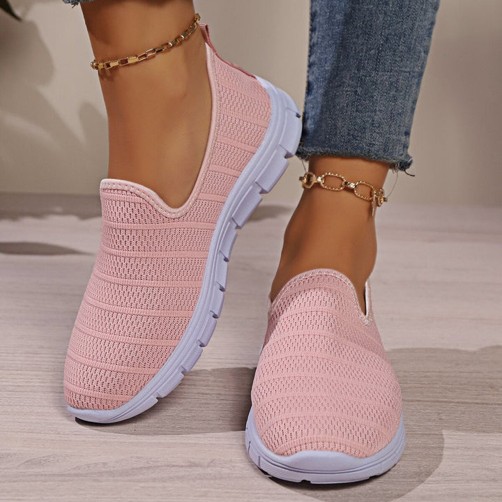 Damen Bequeme Slip-On Sneakers mit Atmungsaktivem Obermaterial und Flexibler Sohle Drune