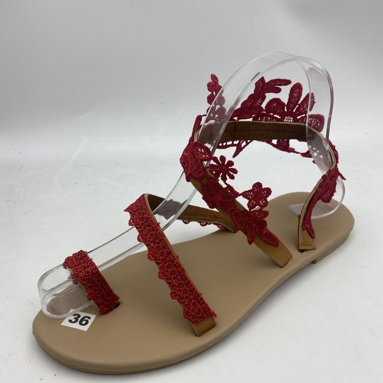 Damen Sandalen mit filigranem Häkelmuster Drune
