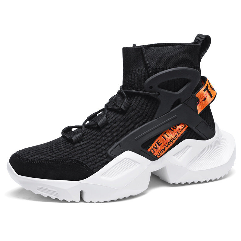 Herren Futuristische High-Top Strick-Sneaker mit Exoskelett-Fersenstütze Drune