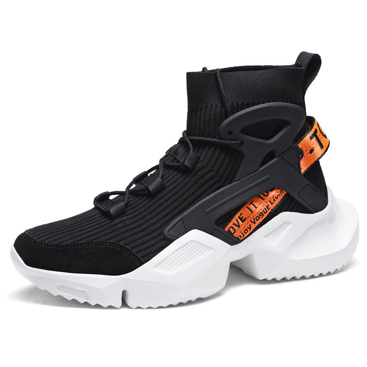 Herren Futuristische High-Top Strick-Sneaker mit Exoskelett-Fersenstütze Drune