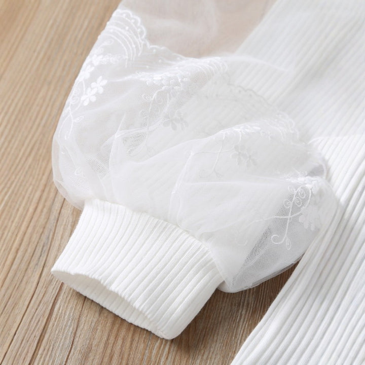 Damen schicke Bluse mit voluminösen Tüllärmeln Drune
