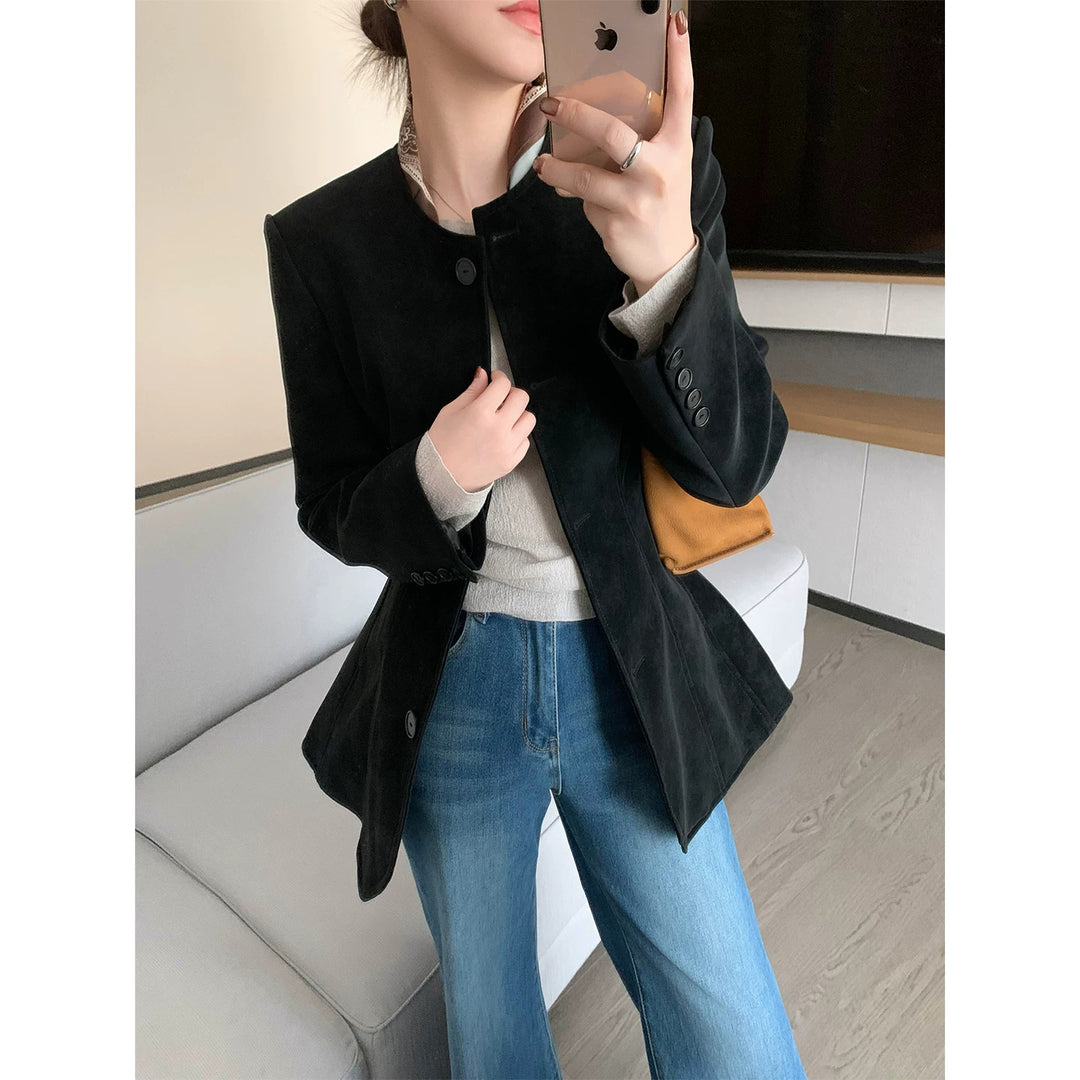 Damen Modischer Blazer mit strukturiertem Design Drune