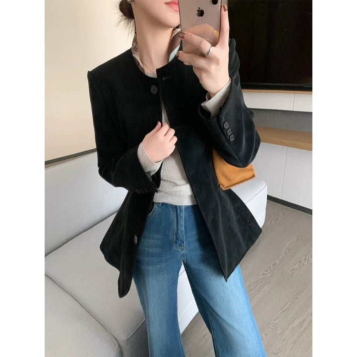 Damen Modischer Blazer mit strukturiertem Design Drune