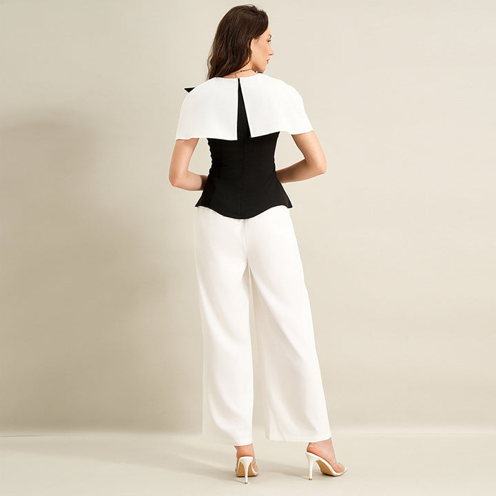 Damen Elegantes Top mit asymmetrischen Ärmeln Drune