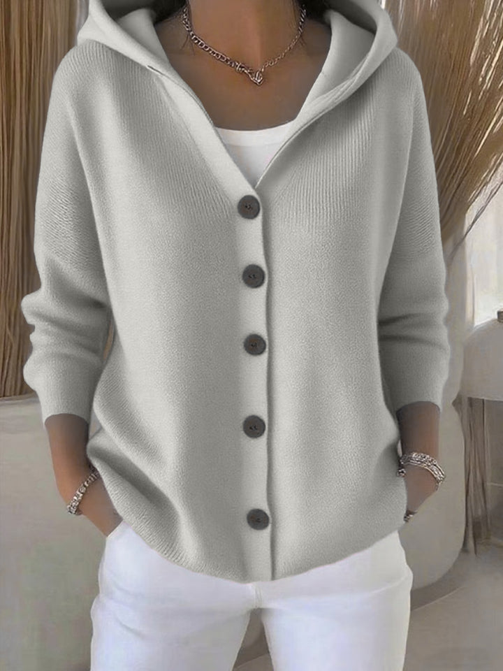 Damen nan Kapuzen-Cardigan mit Knopfleiste und lässiger Oversize-Passform Drune