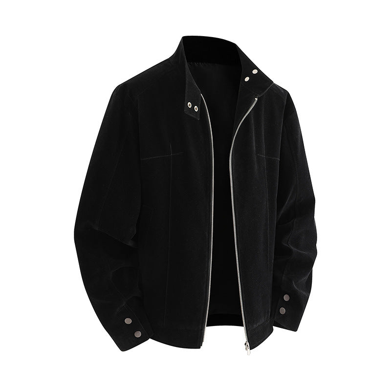 Herren Freizeitjacke aus weichem Kunstleder mit praktischem Kragen und Reißverschluss Drune