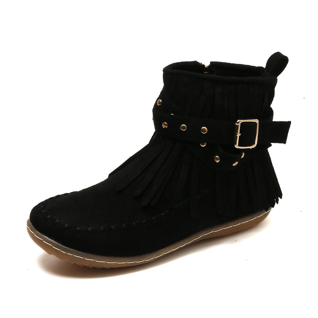 Damen Mokassins mit fransigem Design und modischem Riemen Drune