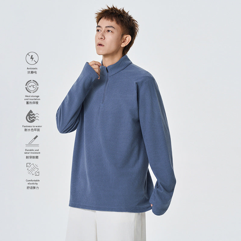 Herren Atmungsaktives Thermo‑Waffelshirt mit Halbzip und Raglanärmeln Drune