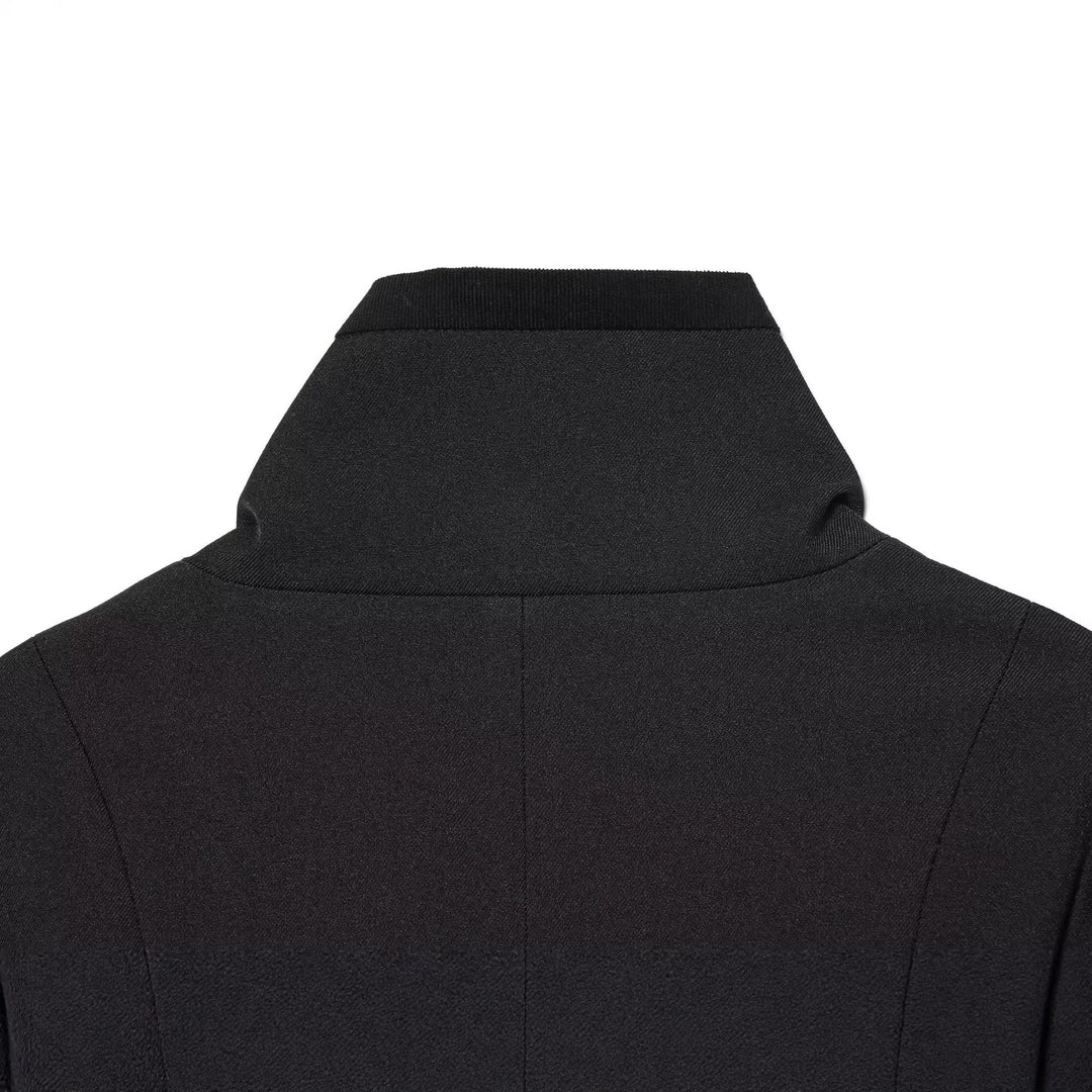 Damen Kurze Cropped-Boxy-Jacke mit hohem Stehkragen und dekorativen Metallknöpfen Drune