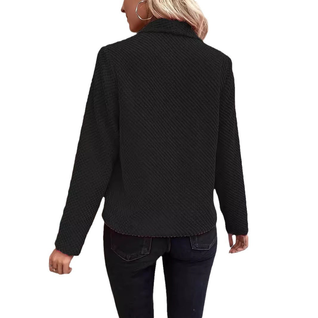 Damen Wasserfall-Cardigan aus Waffel‑Fleece mit offener Front Drune