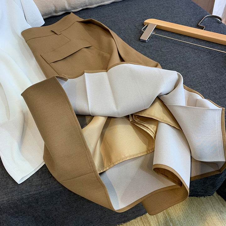 Damen Eleganter Midirock mit praktischen Taschen Drune