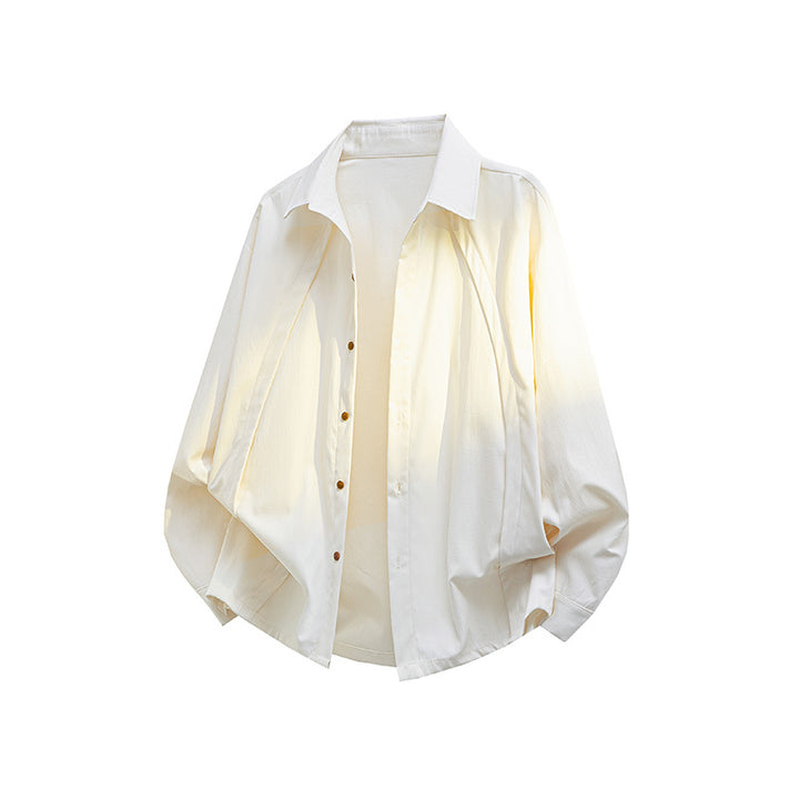 Herren Oversize-Hemdjacke aus leichtem Baumwollmix mit geradem Schnitt & Knopfleiste Drune