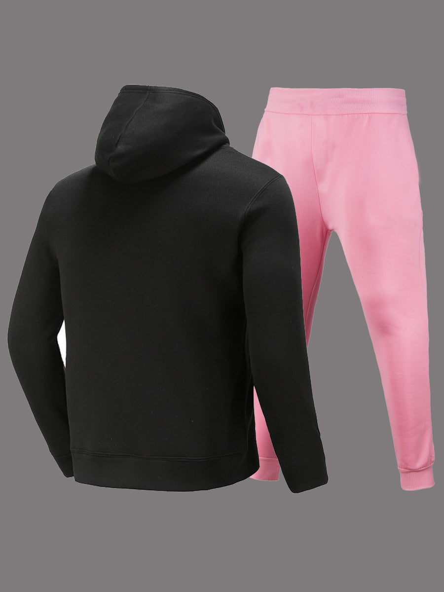 Herren Sportliches Hoodie und Jogginghose Set mit kreativem Engel-Motiv Drune