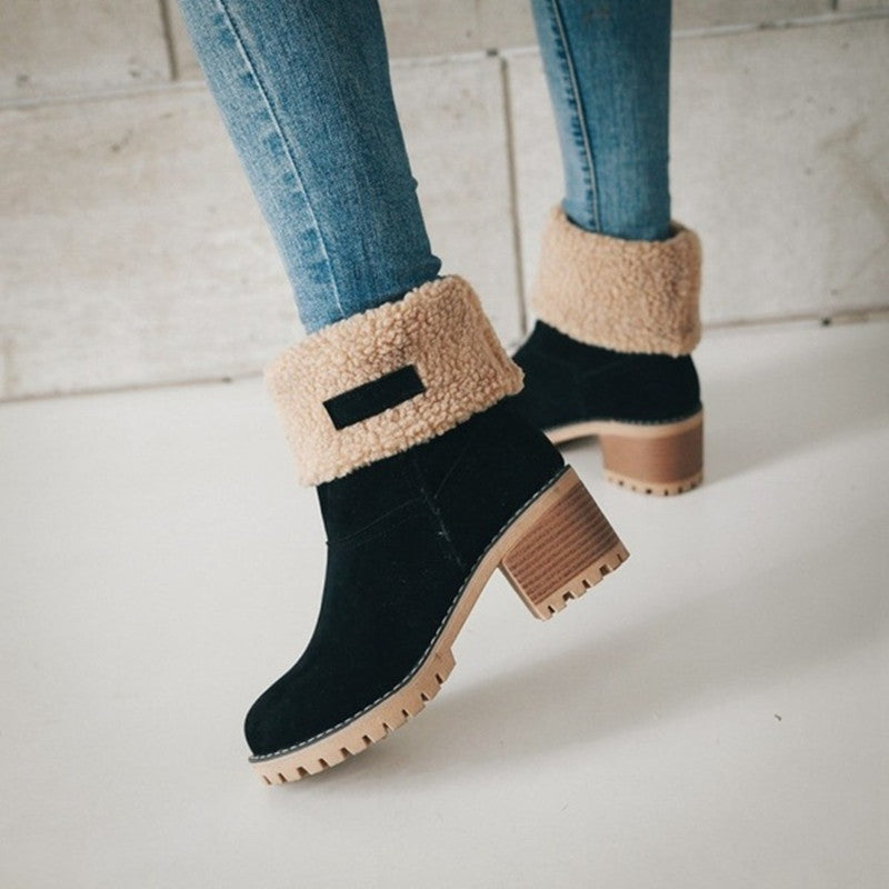 Damen Bequeme Stiefeletten mit wärmendem Futter Drune
