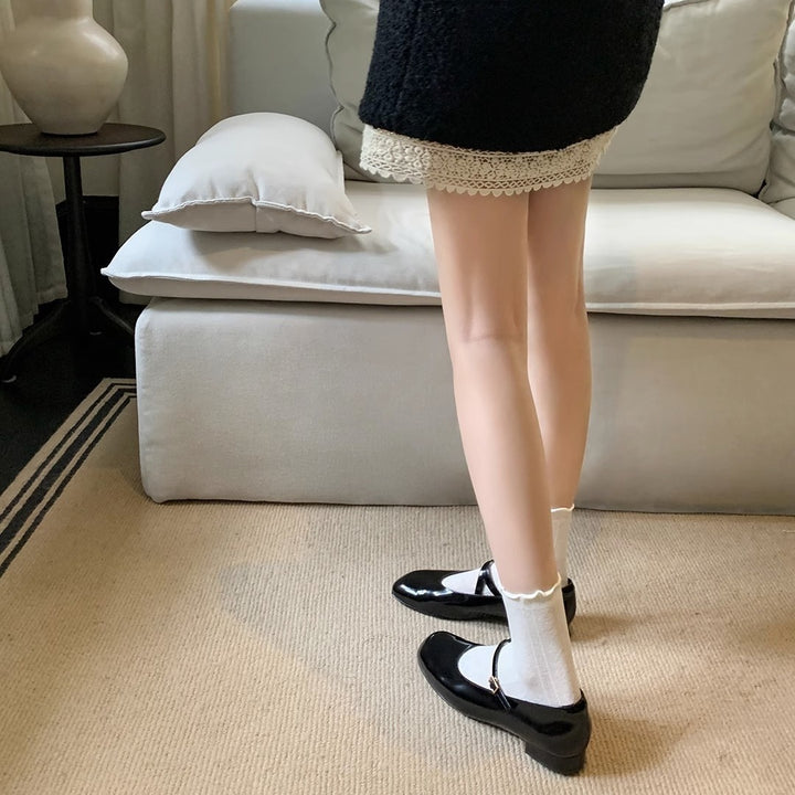 Damen Mary Jane Blockabsatz Ballerinas mit verstellbarem Riemen Drune