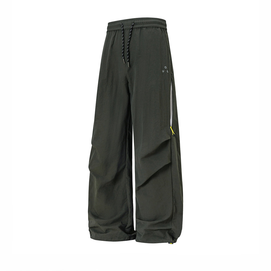 Unisex Weite technische Cargo-Hose mit Kordelbund, Zip-Taschen und verstellbarem Saum Drune