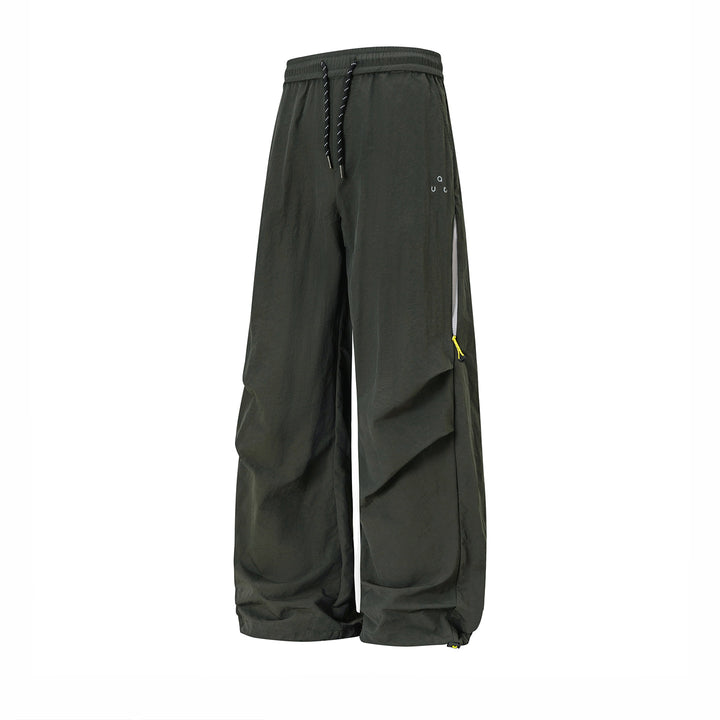 Unisex Weite technische Cargo-Hose mit Kordelbund, Zip-Taschen und verstellbarem Saum Drune