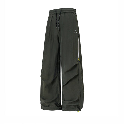 Unisex Weite technische Cargo-Hose mit Kordelbund, Zip-Taschen und verstellbarem Saum Drune