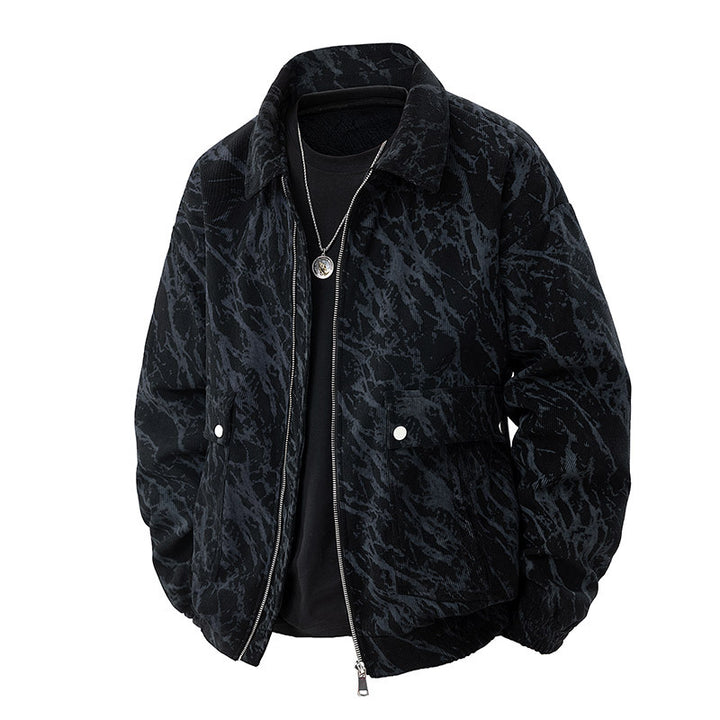 Herren Kunstvelours‑Bomberjacke im Oversize‑Boxy‑Cut mit Zwei‑Wege‑Reißverschluss & elastischem Saum Drune