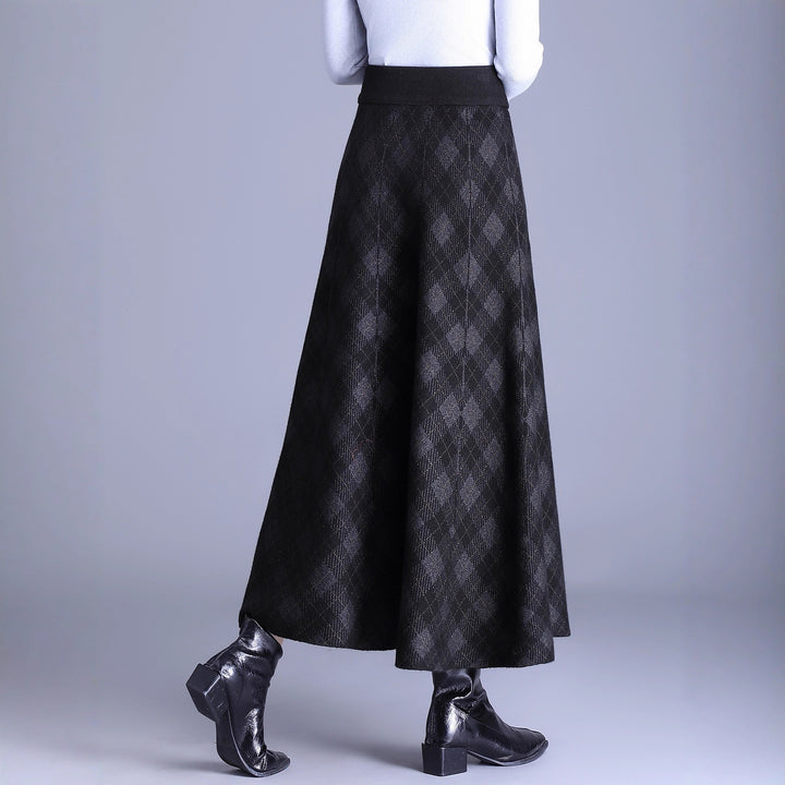 Damen Eleganter Maxirock mit geometrischem Muster Drune