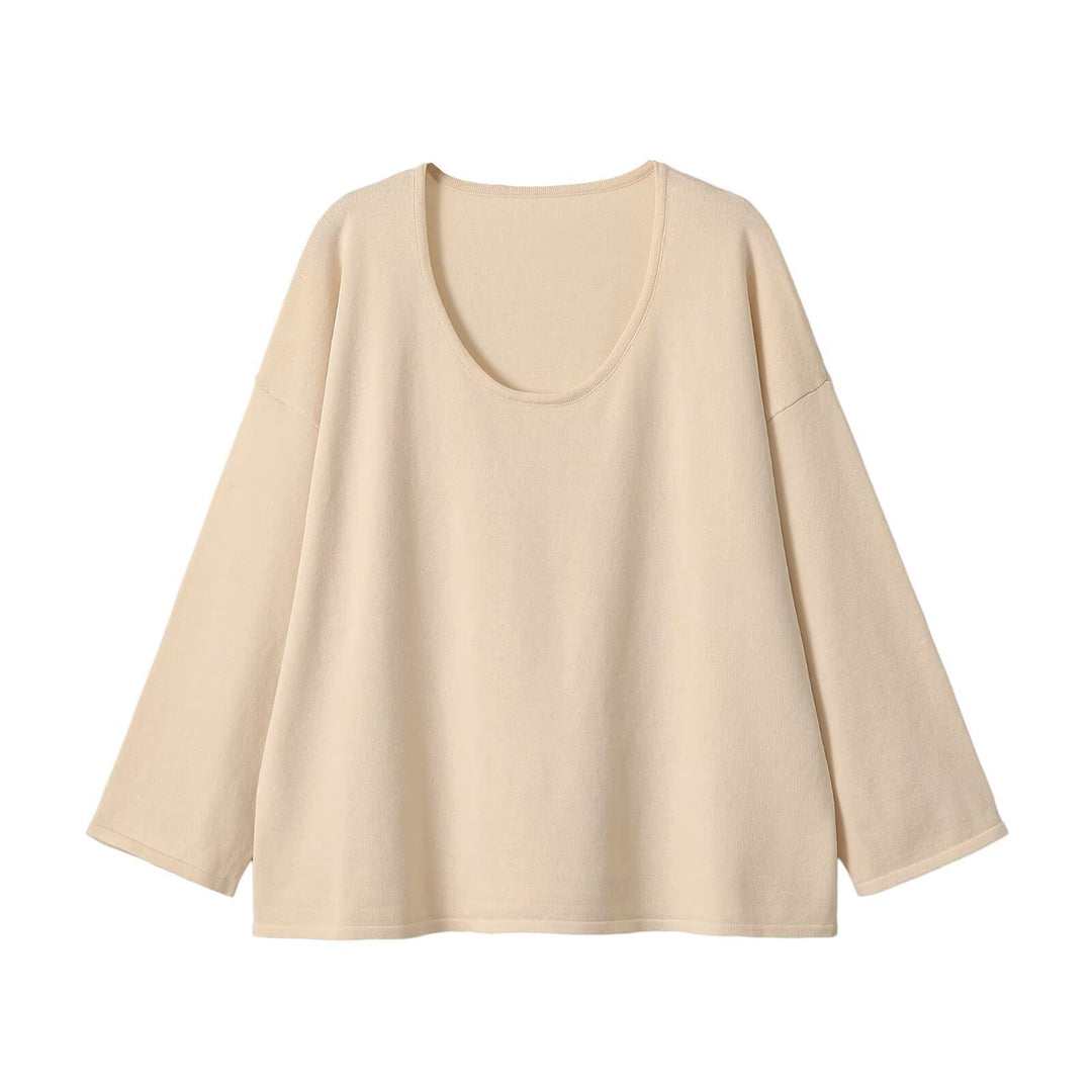 Damen Oversize Sweatshirt mit tiefem Rundhalsausschnitt und überschnittener Schulter Drune