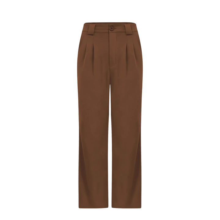 Damen Hochtaillierte Wide‑Leg Hose mit Bügelfalte und seitlichem Schlitz Drune