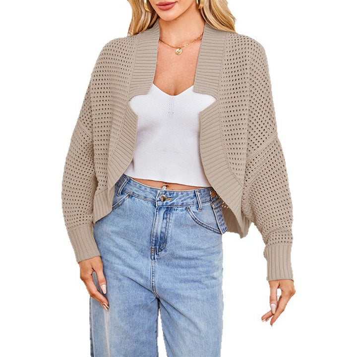 Damen luftige Strickjacke mit offener Front und strukturiertem Muster Drune