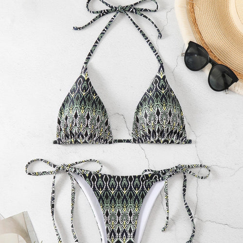 Damen Triangel-Bikini mit verspieltem Knoten-Design Drune