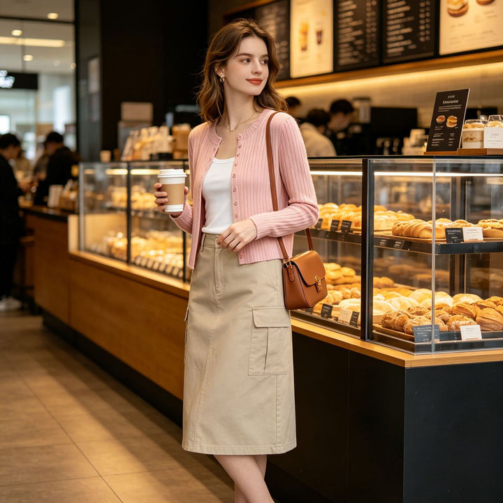 Damen Feinstrick‑Cardigan mit Rippstruktur und durchgehender Knopfleiste Drune