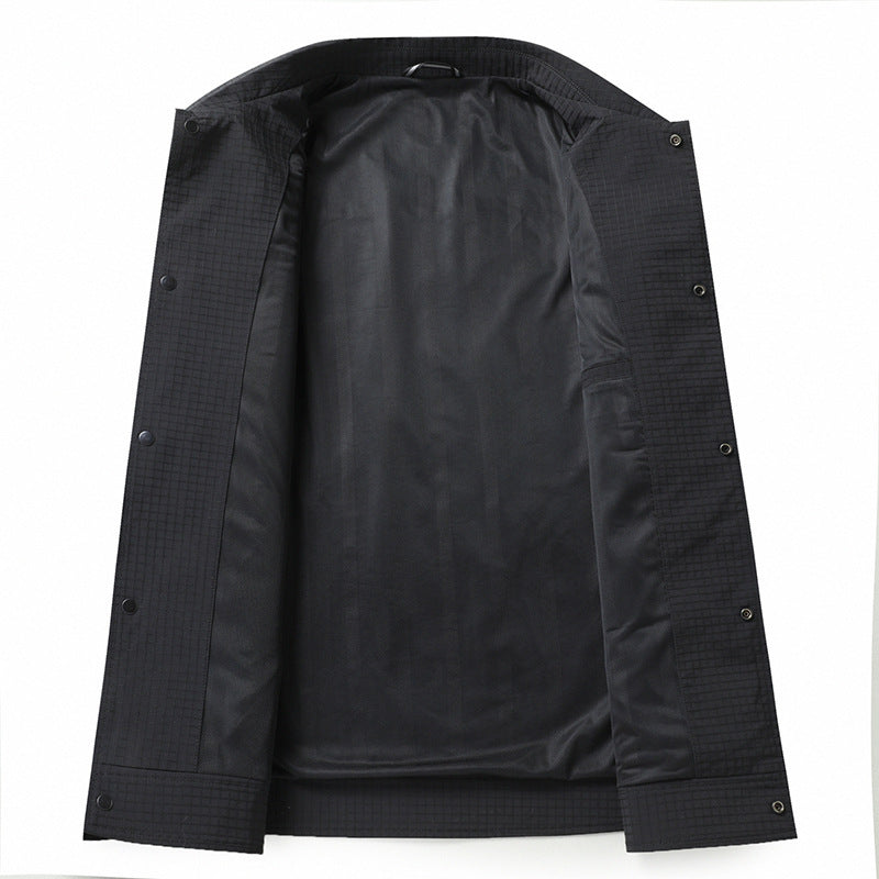 Herren Leichte Hemdjacke aus strukturierter Ripstop-Optik mit Druckknopfleiste Drune