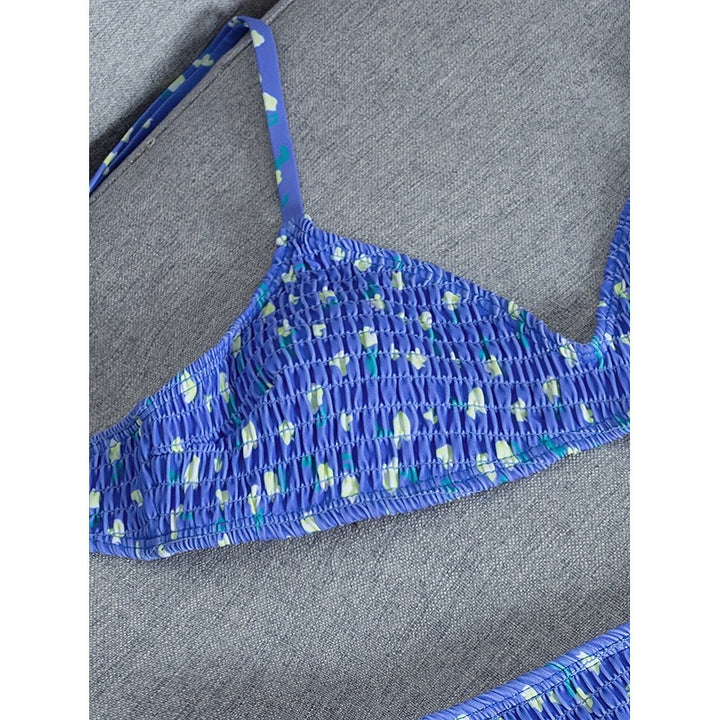 Damen Triangel-Bikini im verspielten Design mit knotenverziertem Oberteil Drune