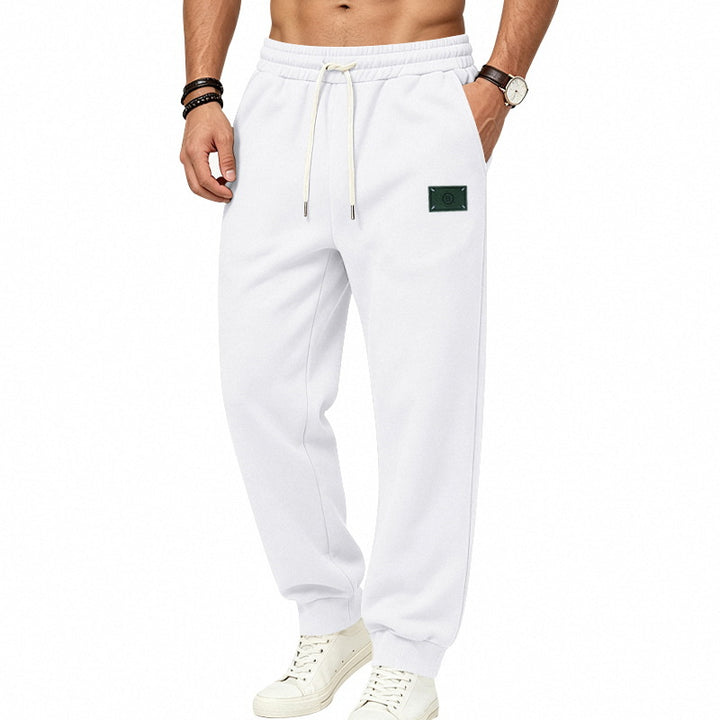 Herren Minimalistische Fleece-Jogginghose mit elastischem Tunnelzug und schmalen Bündchen Drune