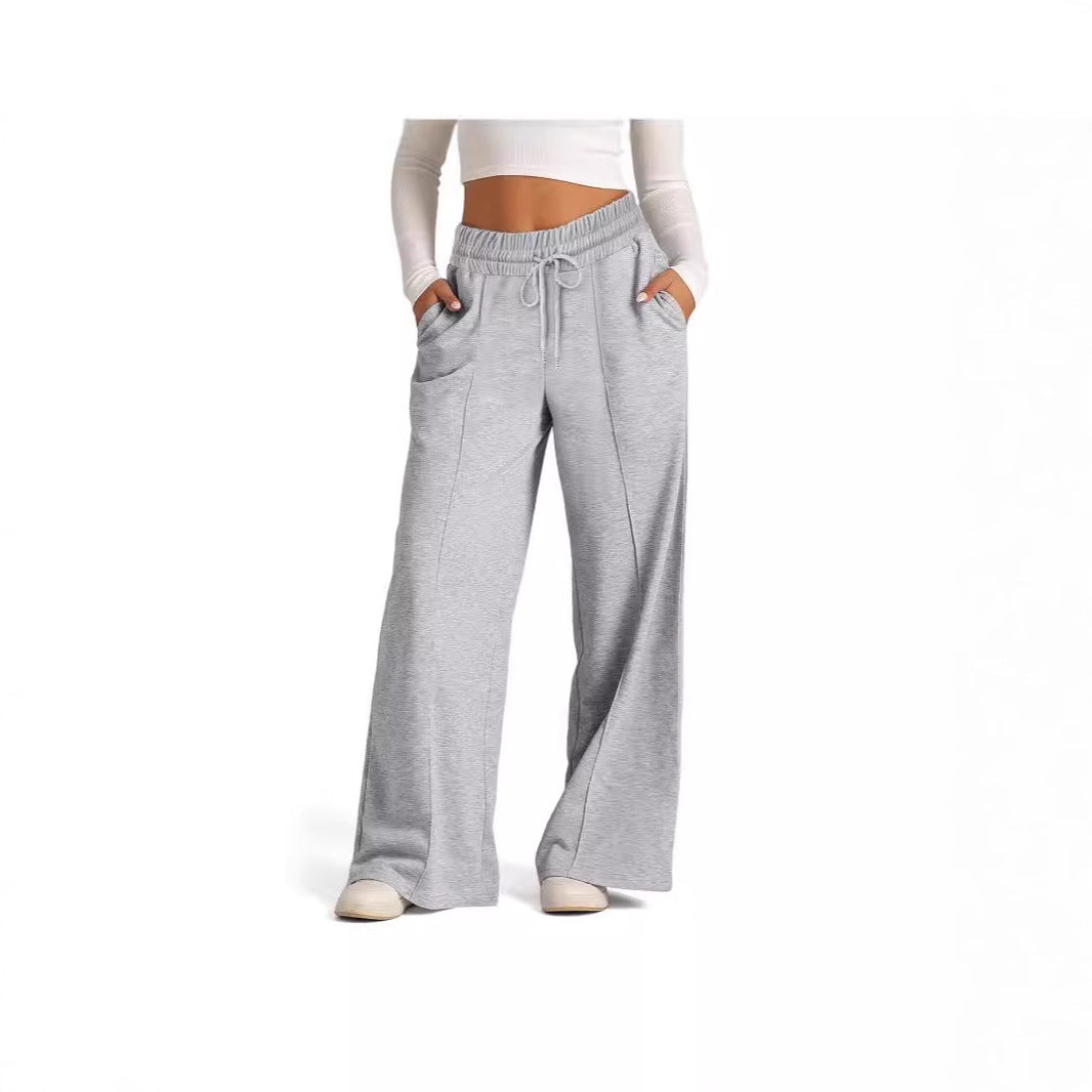 Damen Weit geschnittene Freizeithose mit elastischem Bund und praktischen Eingrifftaschen Drune
