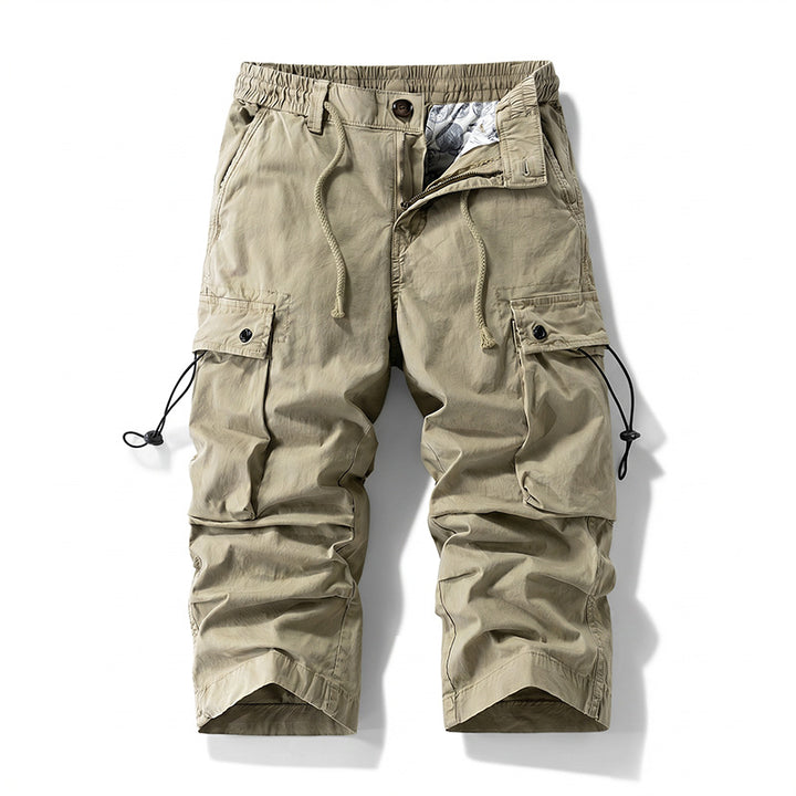 Herren 3/4-Trekking-Cargohose mit elastischem Bund, Tunnelzug und variabler Taschenorganisation Drune