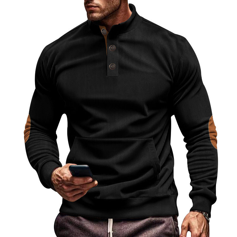 Herren stilvolles Langarm Kapuzenshirt mit modernem Strukturdesign und eleganten Akzenten Drune