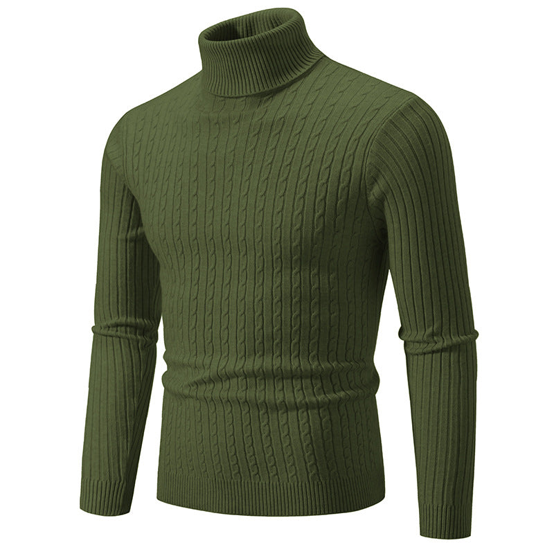 Herren Taillierter Thermo-Rollkragenpullover mit Zopf- und Rippstrickstruktur Drune
